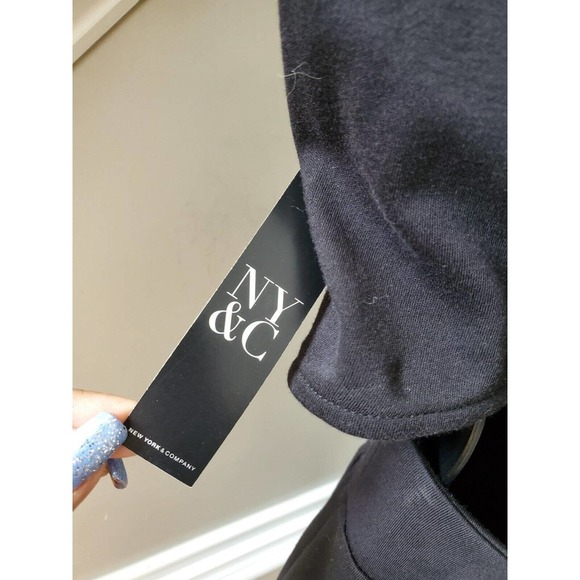 NY&C Women's Solid Black 100% Cotton Round Neck Sleeveless Casual Romper Size S - Picture 8 of 12